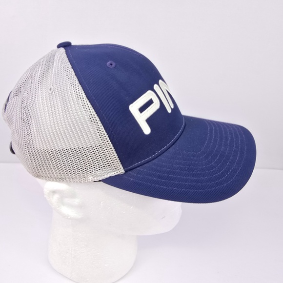 Ping Flexfit 110 Snapback Mesh Back Trucker Golf Hat Blue - Picture 3 of 8